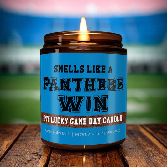 Smells Like a Panthers Win Candle, Carolina Panthers Candle, Game Day Decor, Funny Panthers Fan Gift, Lucky Panthers Candle