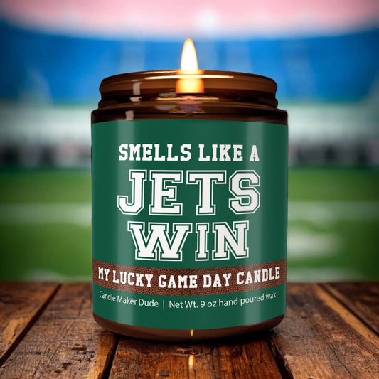 Smells Like a Jets Win Candle, New York Jets Candle, Game Day Decor, Funny Jets Fan Gift, Lucky Jets Candle