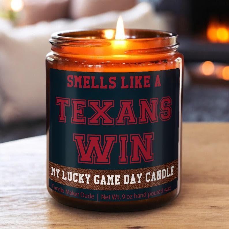 Smells Like a Texans Win Candle, Houston Texans Candle, Game Day Decor, Funny Texans Fan Gift, Lucky Texans Candle