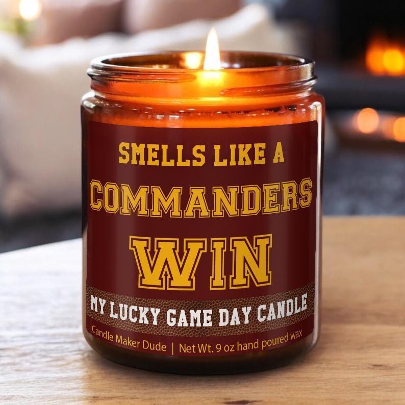 Smells Like a Commanders Win Candle, Washington Commanders Candle, Game Day Decor, Funny Commanders Fan Gift, Lucky Commanders Candle
