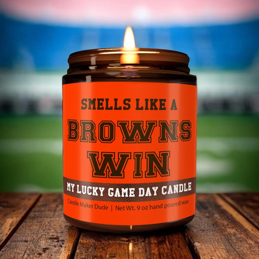 Smells Like a Browns Win Candle, Cleveland Browns Candle, Game Day Decor, Funny Browns Fan Gift, Lucky Browns Candle
