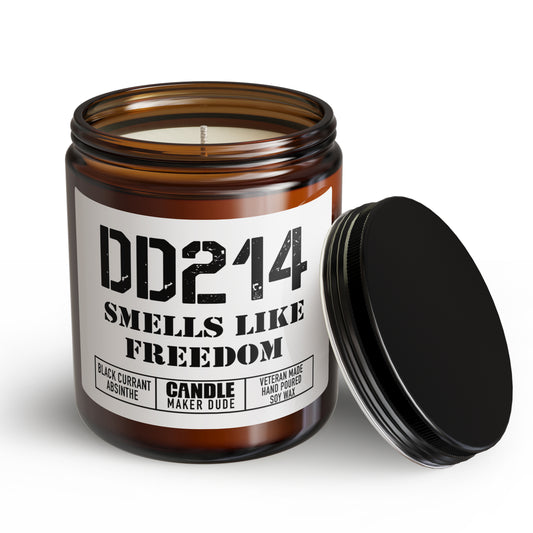 DD214 Smells Like Freedom Candle, Military Retirement Gift For Marines, Army, Air Force, Navy, National Guard