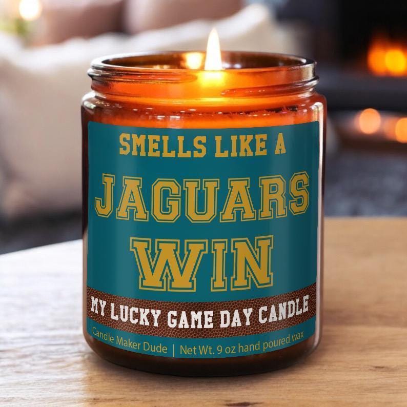 Smells Like a Jaguars Win Candle, Jacksonville Jaguars Candle, Game Day Decor, Funny Jaguars Fan Gift, Lucky Jaguars Candle