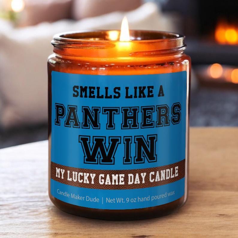 Smells Like a Panthers Win Candle, Carolina Panthers Candle, Game Day Decor, Funny Panthers Fan Gift, Lucky Panthers Candle