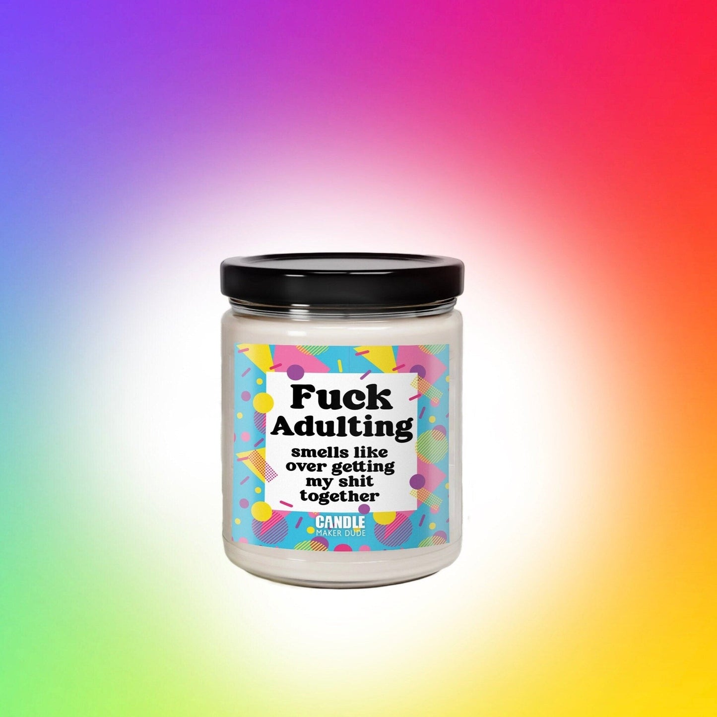 Fuck Adulting Funny Candle Gift, 90s Retro Birthday Gifts, Co-worker Gifts, 21st Birthday Gifts, Graduation