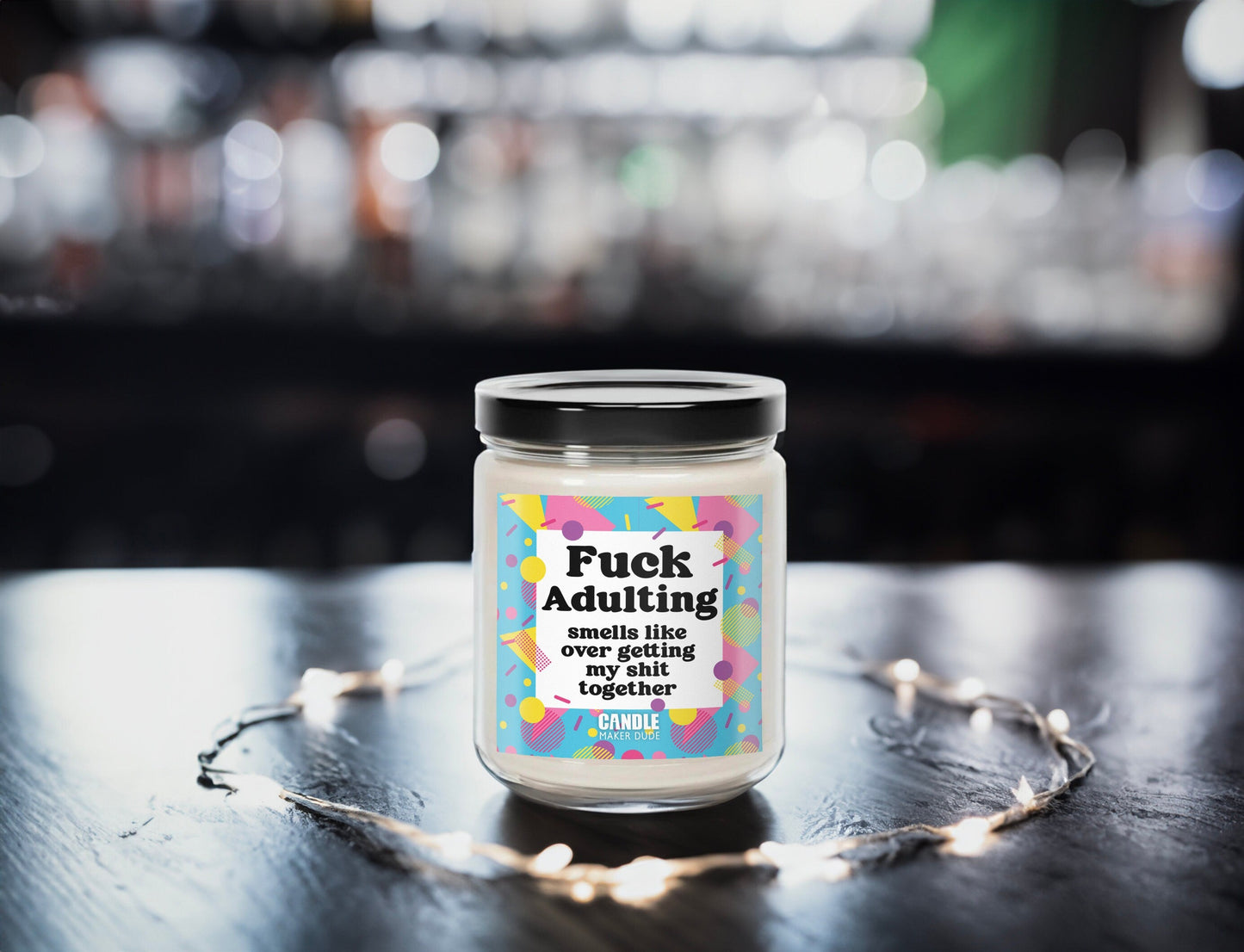 Fuck Adulting Funny Candle Gift, 90s Retro Birthday Gifts, Co-worker Gifts, 21st Birthday Gifts, Graduation