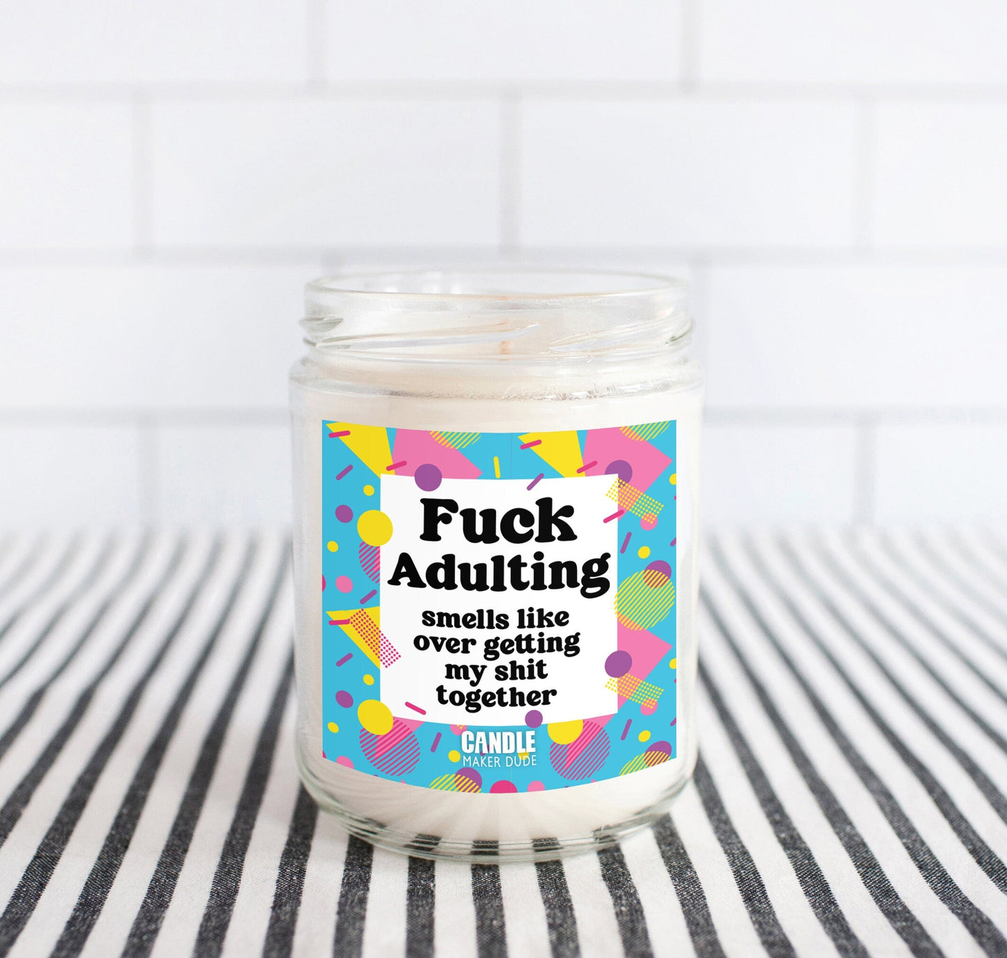 Fuck Adulting Funny Candle Gift, 90s Retro Birthday Gifts, Co-worker Gifts, 21st Birthday Gifts, Graduation