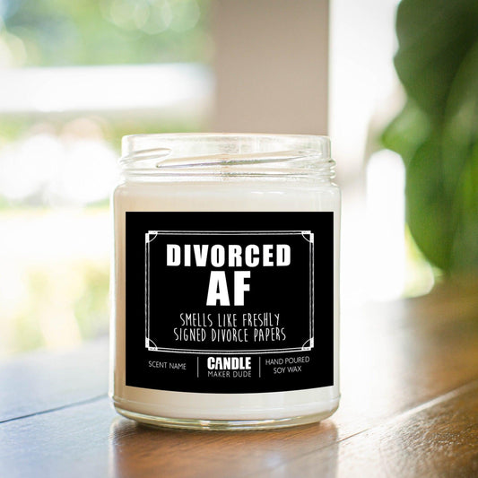 Funny Divorce Candle Gift, Divorced AF Smells Like Freshly Signed Divorce Papers, Scented Personalized Candles Divorce Party