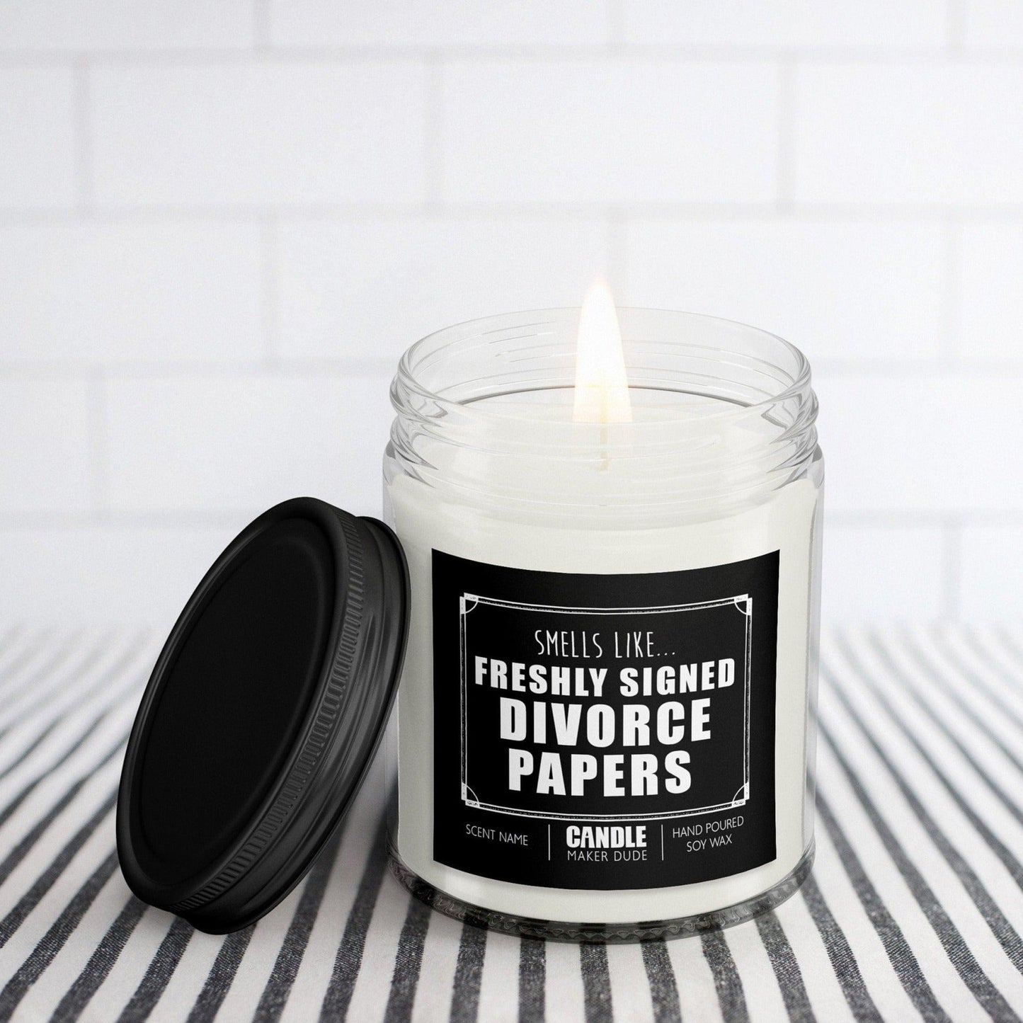 Funny Divorce Candle Gift, Smells Like Freshly Signed Divorce Papers, Scented Personalized Candles