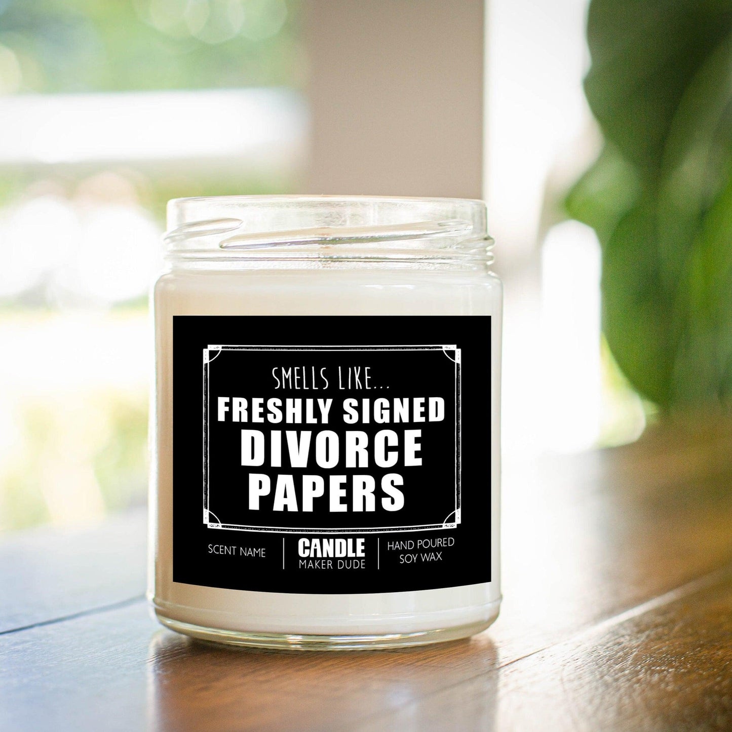 Funny Divorce Candle Gift, Smells Like Freshly Signed Divorce Papers, Scented Personalized Candles