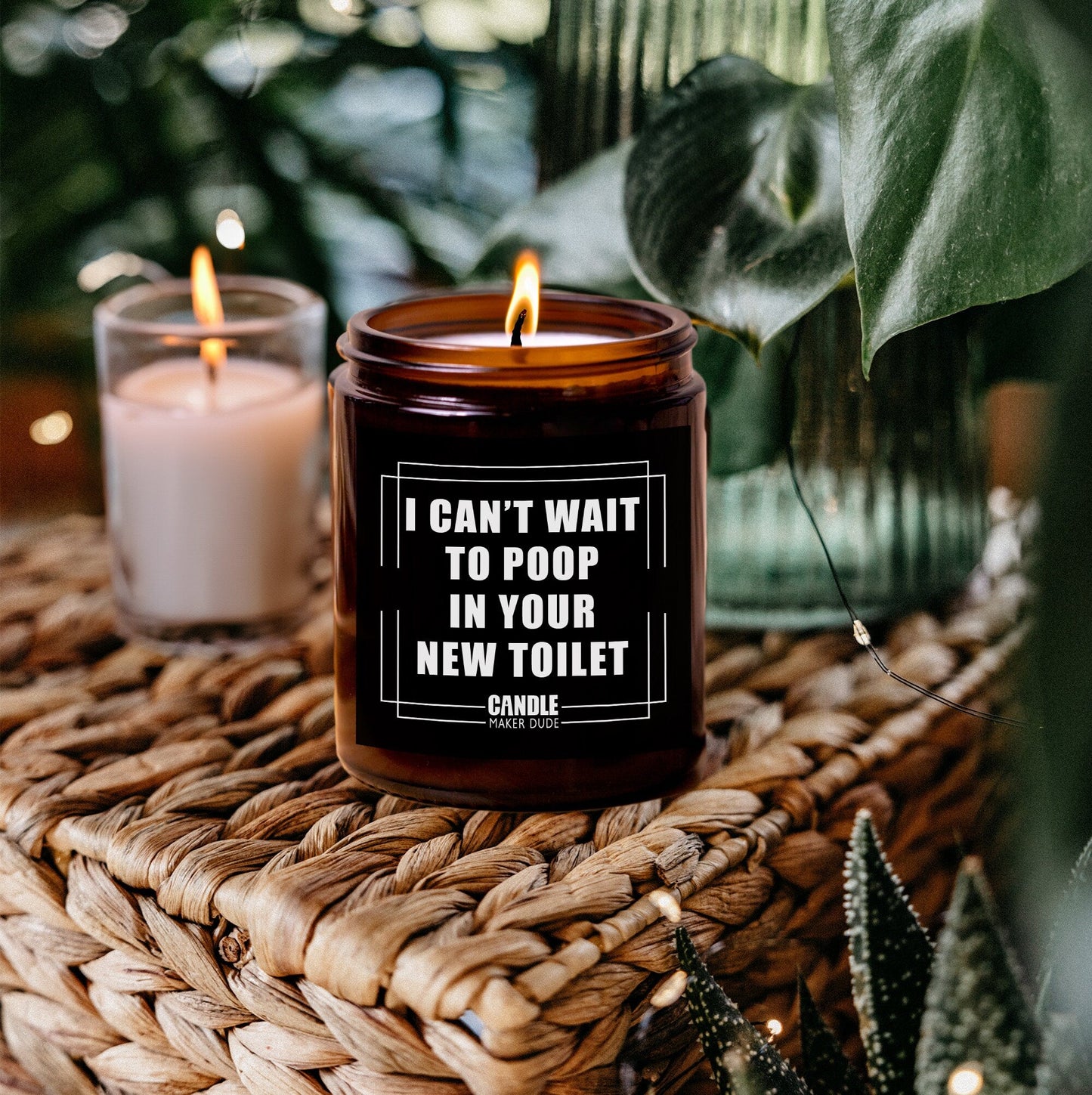 Funny Housewarming Gift, I Cant Wait To Poop In Your New Toilet, Funny Candle Gift For Friend, Home Decor, Scented Candle Amber Jar