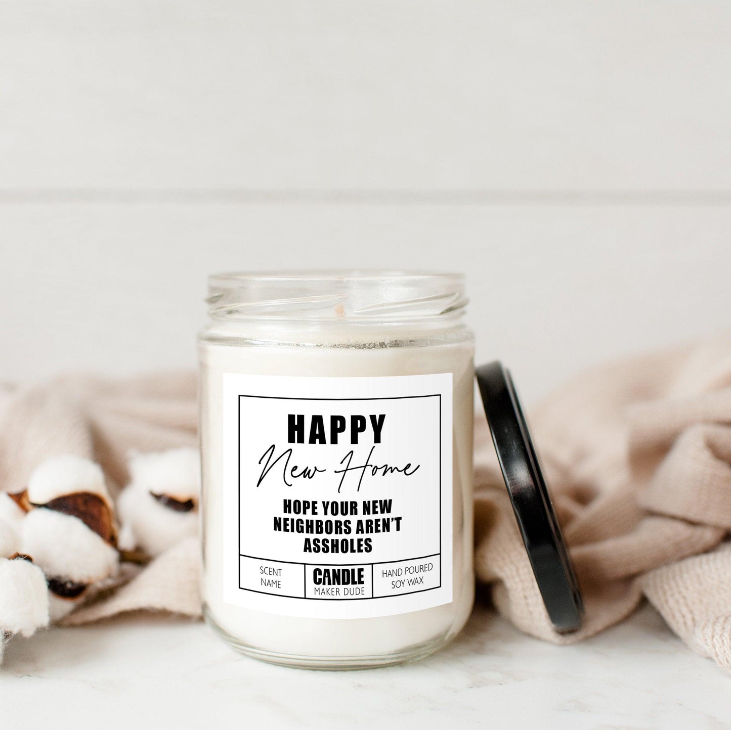 Housewarming Gift Candle, Hope You're Neighbors Aren't Assholes, Funny Candle Gift For Friend, Home Decor, Scented Candle