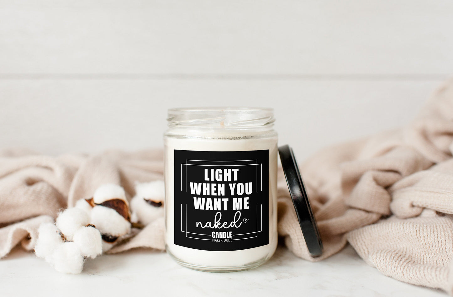 Light When You Want Me Naked Funny Candle, Boyfriend gifts, Gifts for men, Gift for husband, Valentines day gifts