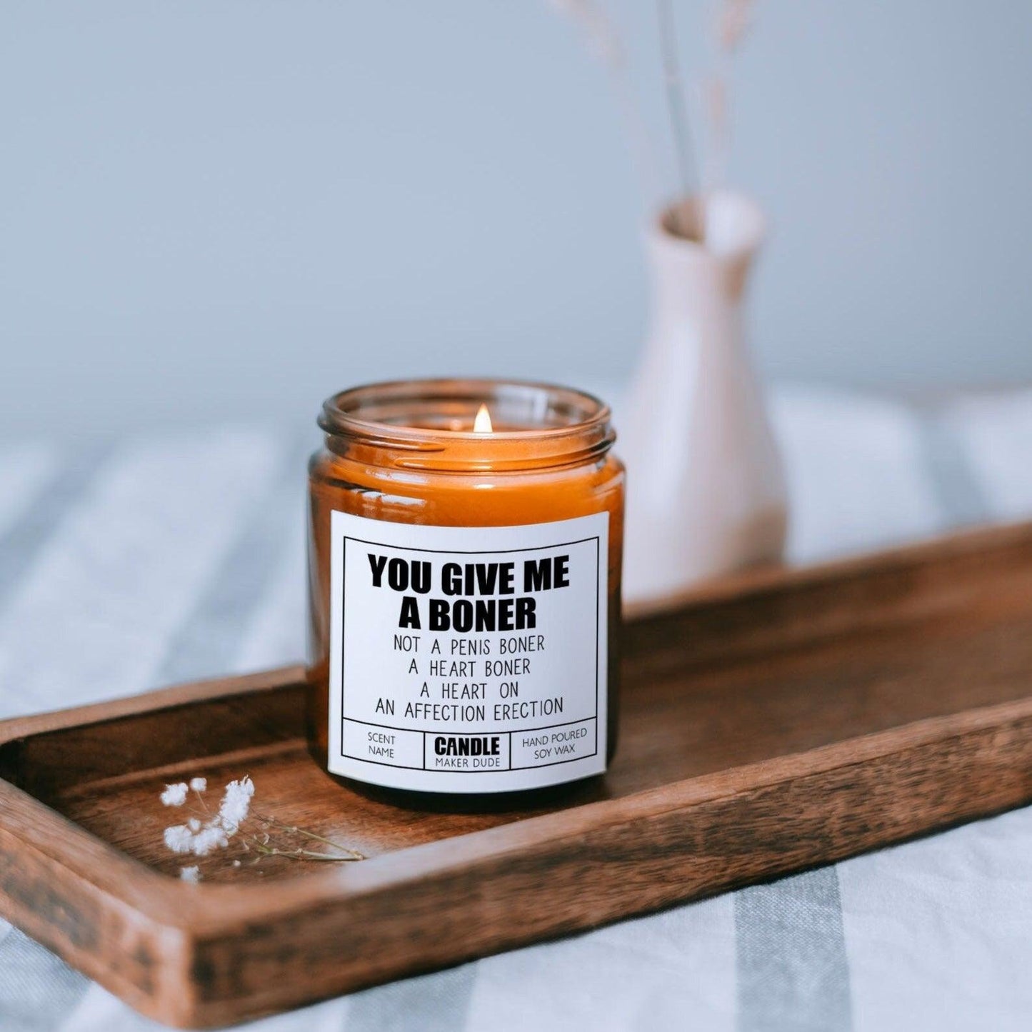 You Give Me A Boner Scented Candle, Funny Gifts For Women, Gift For Wife or Girlfriend