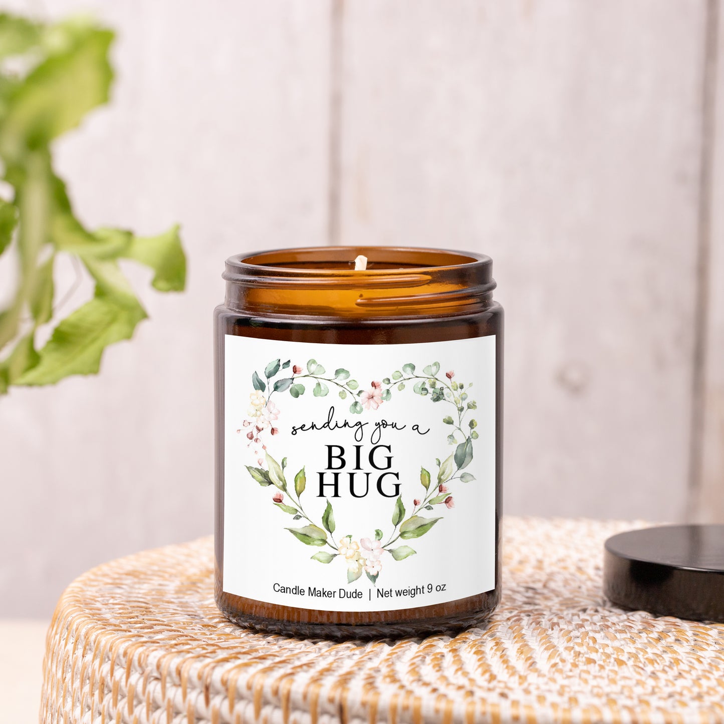 Sending Big Hugs Candle, Personalized Gifts For Friend, Mom, Co-worker, Get Well Soon and Sympathy Gifts, Scented Soy Candle