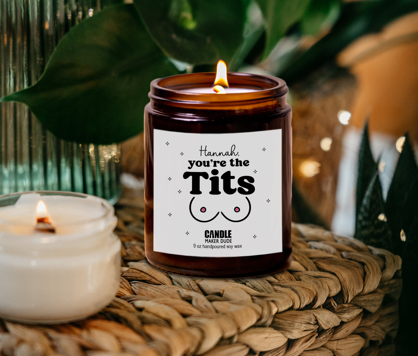 You're The Tits Funny Friendship Candle, Gift For Best Friend or CoWorker, Scented Soy Candle