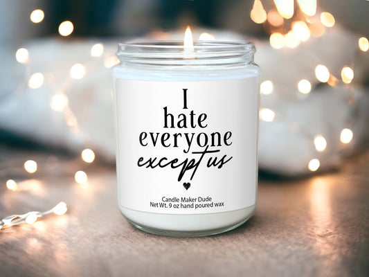 I hate everyone except us funny candle for her best friend birthday best friend gifts gifts for her besties gift best friends forever