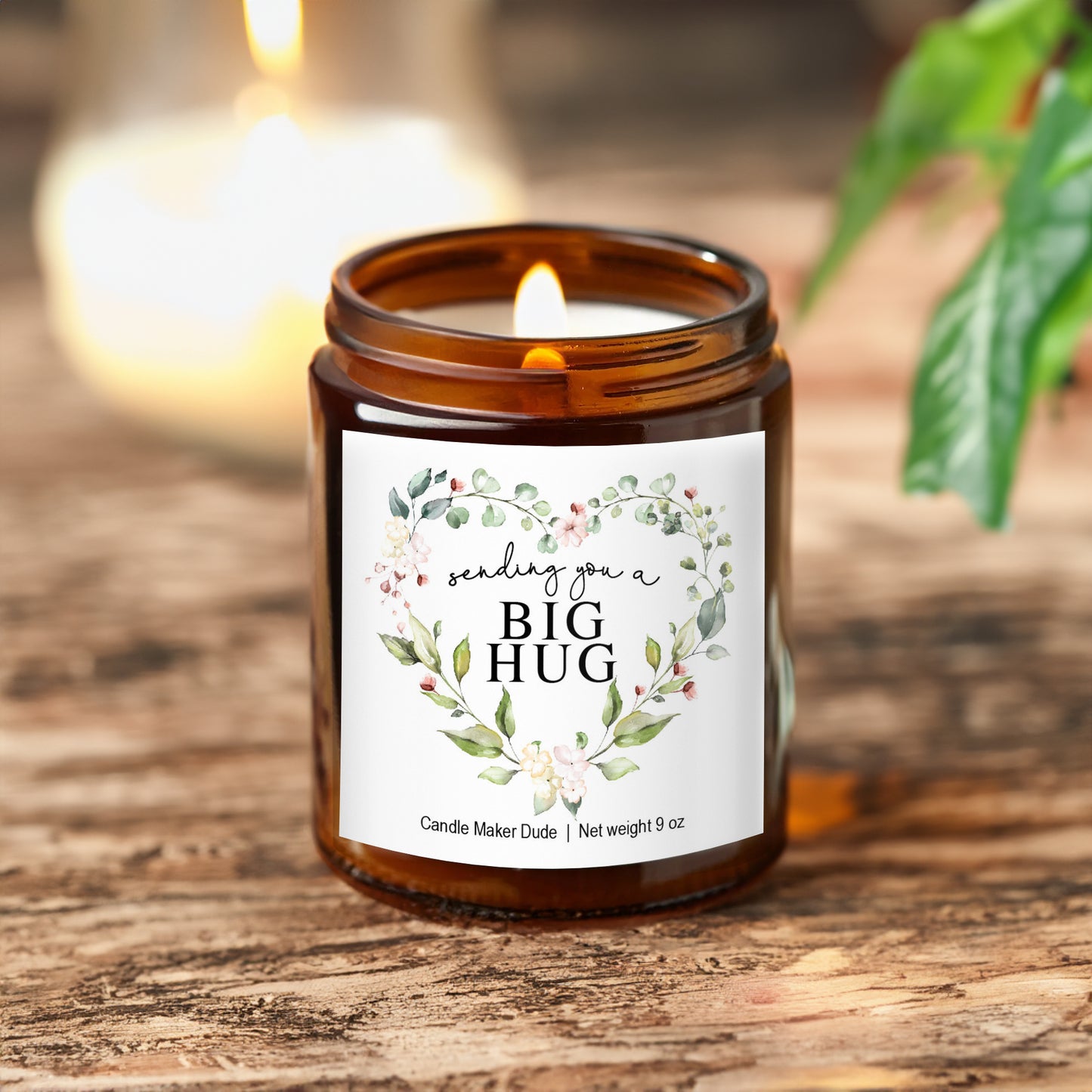 Sending Big Hugs Candle, Personalized Gifts For Friend, Mom, Co-worker, Get Well Soon and Sympathy Gifts, Scented Soy Candle