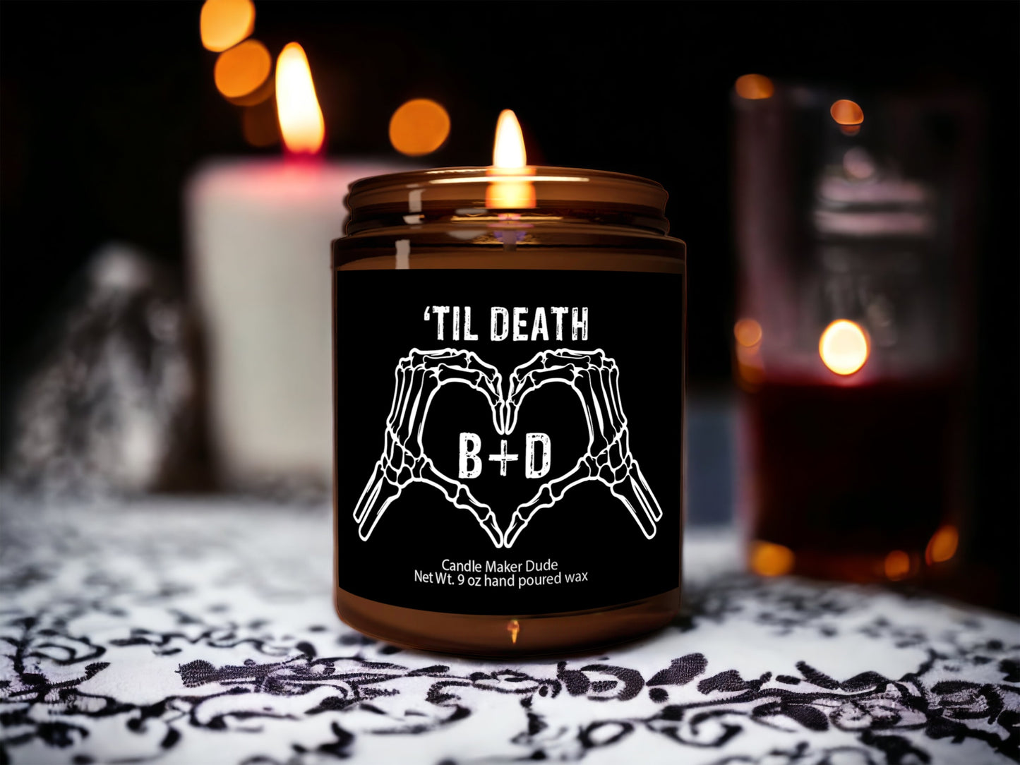 Til death personalized initials candle, I love you candle, Gifts for, gifts for him, relationship gifts, Valentines day, Halloween gifts